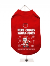 ''Christmas: Here Comes Santa-Floss'' Harness-Lined Dog T-Shirt