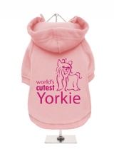 ''Worlds Cutest Yorkie'' Fleece-Lined Dog Hoodie / Sweatshirt