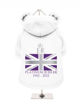''Queens Jubilee: ERII Platinum Flag'' Fleece-Lined Dog Hoodie / Sweatshirt