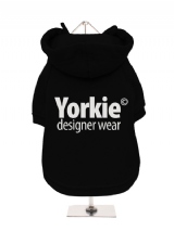 ''Yorkie Designer Wear'' Fleece-Lined Dog Hoodie / Sweatshirt