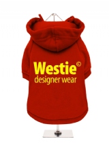 ''Westie Designer Wear'' Fleece-Lined Dog Hoodie / Sweatshirt