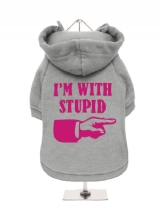''Im With Stupid'' Fleece-Lined Dog Hoodie / Sweatshirt