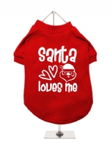 ''Christmas: Santa Loves Me'' Dog T-Shirt