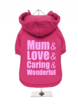 ''Mothers Day: Love, Caring, Wonderful'' Fleece-Lined Dog Hoodie / Sweatshirt