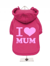 ''Mothers Day: Love Mum'' Fleece-Lined Dog Hoodie / Sweatshirt